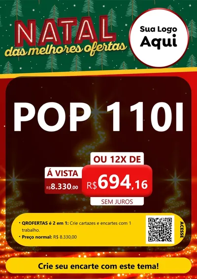 Modelo de Cartaz para Cartaz A4 Vertical com o tema Natal das Melhores Ofertas para Concessionaria de Motos