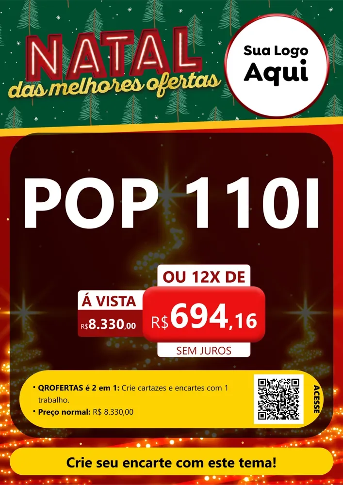 Modelo de Cartaz para Cartaz A4 Vertical com o tema Natal das Melhores Ofertas para Concessionaria de Motos