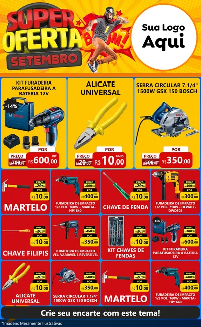 Modelo de Encarte para Encarte Grande com o tema Super Oferta Setembro para Maquinas e Ferramentas