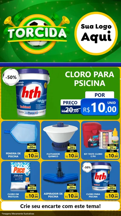 Modelo de Rede Social para Stories com o tema Torcida para Produtos para Piscina