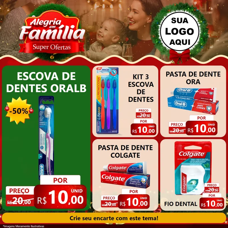 Modelo de Rede Social para Feed Facebook com o tema Alegria Em Família - Super Ofertas para Higiene Pessoal
