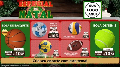 Modelo de TV para TV Horizontal com o tema Especial de Natal para Artigos Esportivos