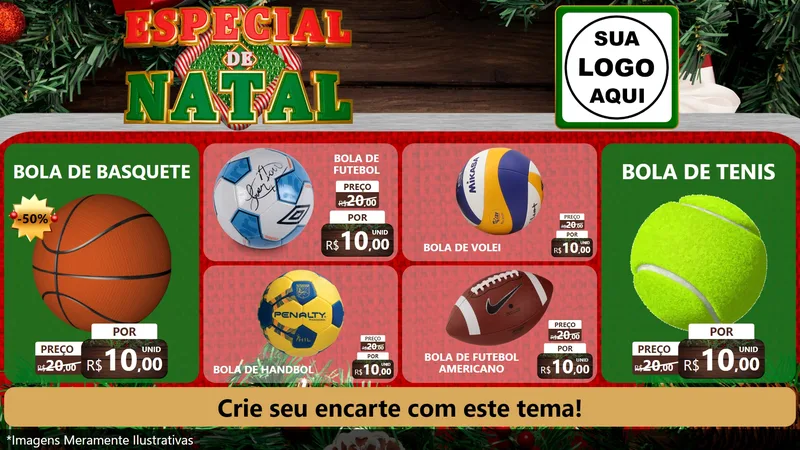 Modelo de TV para TV Horizontal com o tema Especial de Natal para Artigos Esportivos