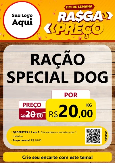 Modelo de Cartaz para Cartaz A4 Vertical com o tema Fim de Semana Rasga Preços para Pet Shop