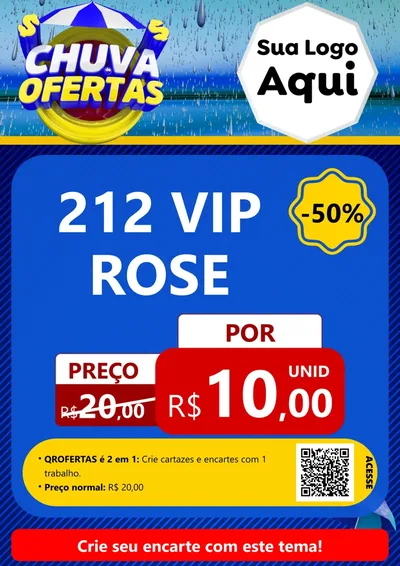 Modelo de Cartaz para Cartaz A4 Vertical com o tema Chuva de Ofertas para Perfumes