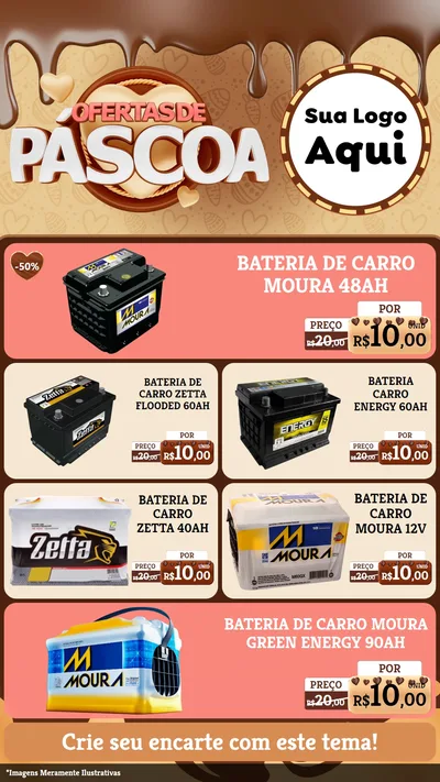 Modelo de TV para TV Vertical com o tema Ofertas de Páscoa para Baterias Elétricas
