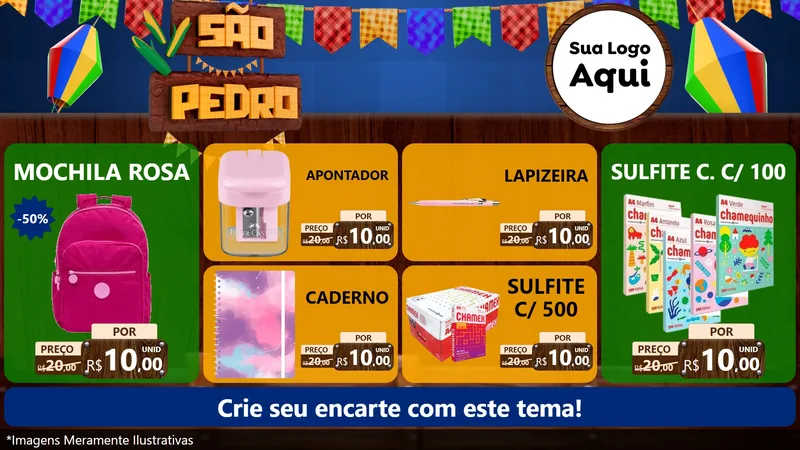 Modelo de TV para TV Horizontal com o tema São Pedro para Papelaria