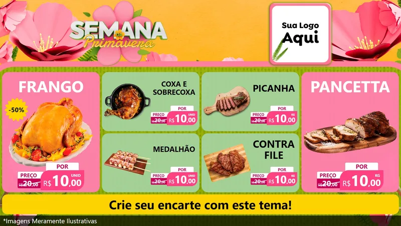 Modelo de TV para TV Horizontal com o tema Semana da Primavera para Assados