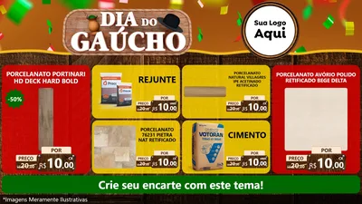 Modelo de TV para TV Horizontal com o tema Dia do Gaúcho para Pisos e revestimentos