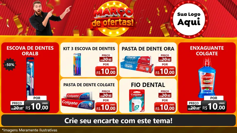 Modelo de TV para TV Horizontal com o tema Março de Ofertas! para Higiene Pessoal