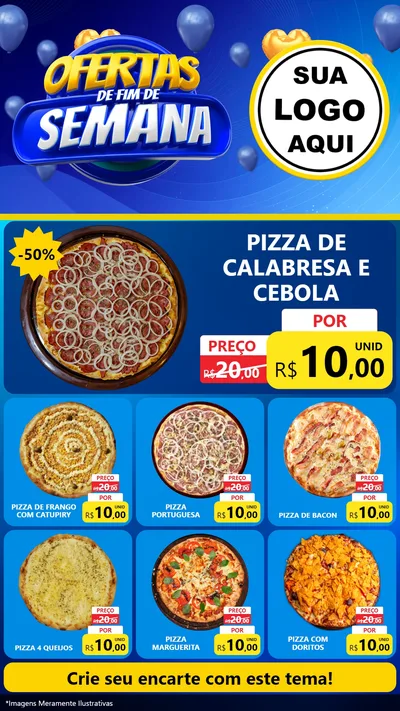 Modelo de Rede Social para Stories com o tema Ofertas de Fim de Semana para Pizzaria