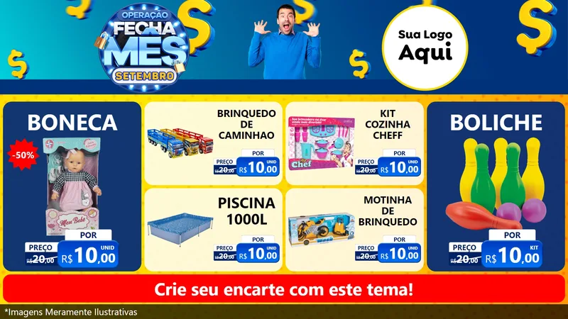 Modelo de TV para TV Horizontal com o tema Operação Fecha Mês Setembro para Brinquedos