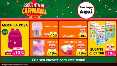 Modelo de TV para TV Horizontal com o tema Esquenta de Carnaval para Papelaria