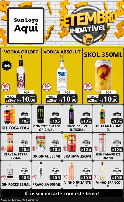 Modelo de Encarte para Encarte Grande com o tema Setembro Imbatível para Distribuidora de bebidas