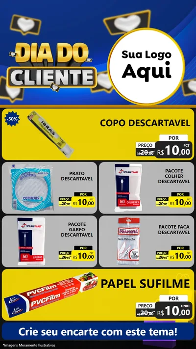 Modelo de TV para TV Vertical com o tema Dia Do Cliente para Embalagens