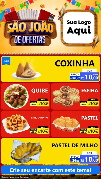 Modelo de TV para TV Vertical com o tema São João de Ofertas para Salgadaria