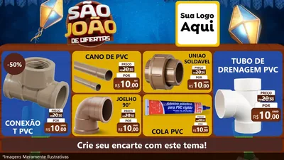 Modelo de TV para TV Horizontal com o tema São João Ofertas Imbatíveis! - Junina para Tubos e conexões