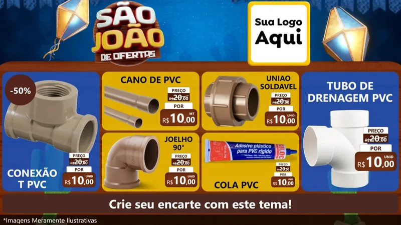 Modelo de TV para TV Horizontal com o tema São João Ofertas Imbatíveis! - Junina para Tubos e conexões
