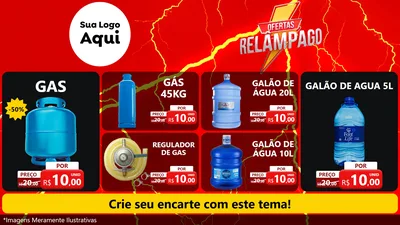Modelo de TV para TV Horizontal com o tema Ofertas Relâmpago para Água e gás