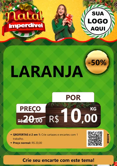 Modelo de Cartaz para Cartaz A4 Vertical com o tema Natal Imperdível para Hortifrúti