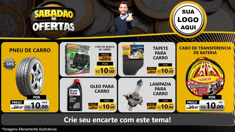 Modelo de TV para TV Horizontal com o tema Sabadão de Ofertas para Auto peças