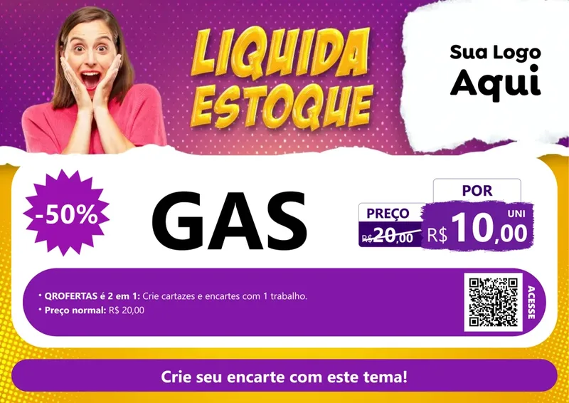 Modelo de Cartaz para Cartaz A4 Horizontal com o tema Liquida estoque para Água e gás