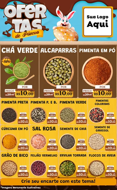 Modelo de Encarte para Encarte Grande com o tema Ofertas de Páscoa para Produtos Naturais