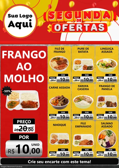 Modelo de Encarte para Encarte A4 Vertical com o tema Segunda de Ofertas para Restaurante