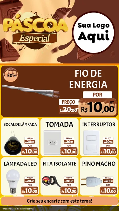 Modelo de Rede Social para Stories com o tema Páscoa Especial para Materiais Elétricos