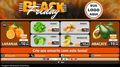Modelo de TV para TV Horizontal com o tema Black Friday para Hortifrúti