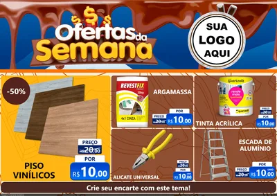 Modelo de Encarte para Encarte A4 Horizontal com o tema Ofertas da Semana - Páscoa para Material para Construção