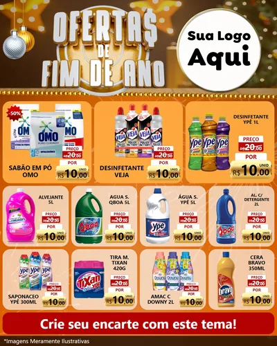Modelo de Rede Social para Feed Instagram com o tema Ofertas de Fim de Ano para Produtos de Limpeza