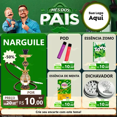 Modelo de Rede Social para Feed Facebook com o tema Mês dos Pais para Tabacaria