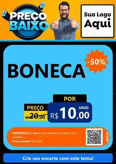 Modelo de Cartaz para Cartaz A4 Vertical com o tema Preço Baixo para Brinquedos