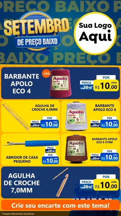 Modelo de TV para TV Vertical com o tema Setembro De Preço Baixo para Armarinho e Aviamentos