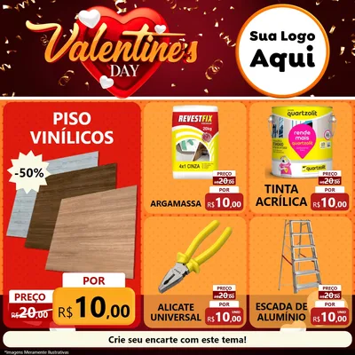 Modelo de Rede Social para Feed Facebook com o tema Valentine's Day para Material para Construção
