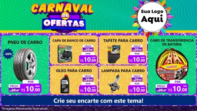 Modelo de TV para TV Horizontal com o tema Carnaval de Ofertas para Auto peças