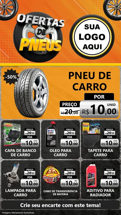 Modelo de Rede Social para Stories com o tema Ofertas de Pneus para Auto peças