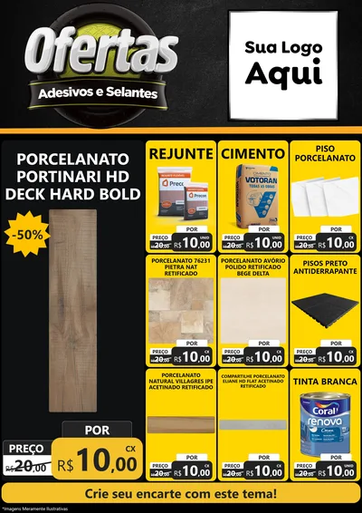 Modelo de Encarte para Encarte A4 Vertical com o tema Ofertas - Adesivos e Selantes para Pisos e revestimentos