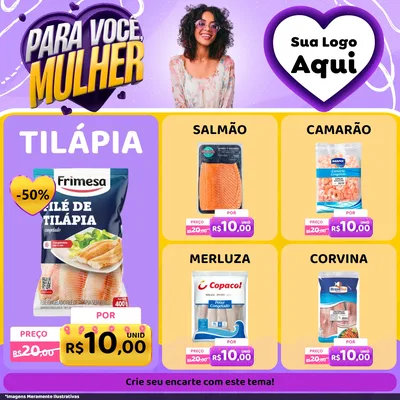 Modelo de Rede Social para Feed Facebook com o tema Para Você, Mulher para Peixaria