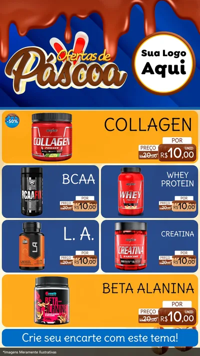 Modelo de TV para TV Vertical com o tema Ofertas de Páscoa para Suplementos alimentares