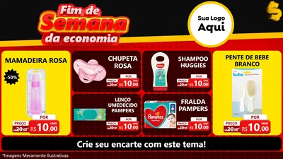 Modelo de TV para TV Horizontal com o tema Fim de Semana da Economia para Bebês