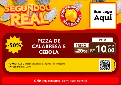 Modelo de Cartaz para Cartaz A4 Horizontal com o tema Segundou do Real para Pizzaria