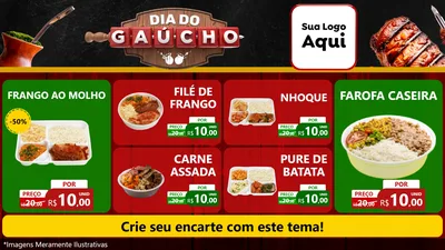 Modelo de TV para TV Horizontal com o tema Dia do Gaúcho para Restaurante
