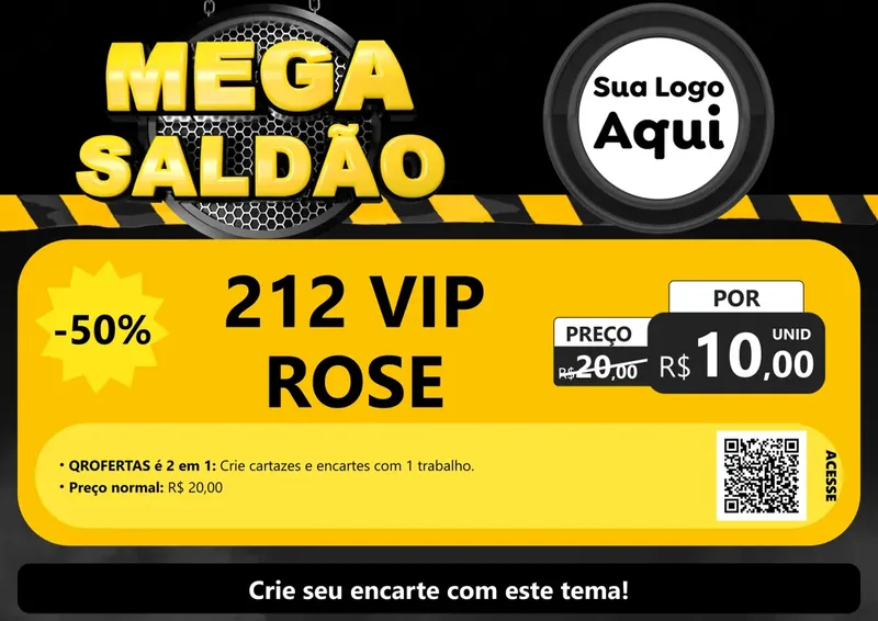 Modelo de Cartaz para Cartaz A4 Horizontal com o tema Mega Saldão para Perfumes