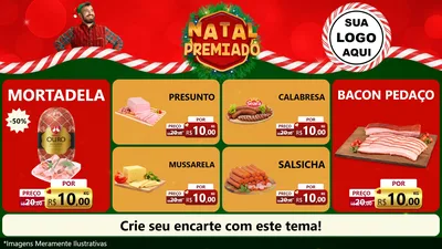 Modelo de TV para TV Horizontal com o tema Natal Premiado para Frios e Laticínios