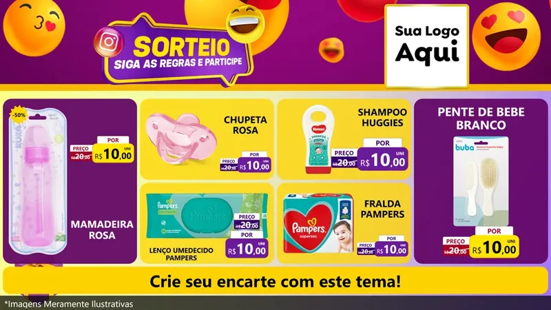 Modelo de TV para TV Horizontal com o tema Sorteio para Bebês