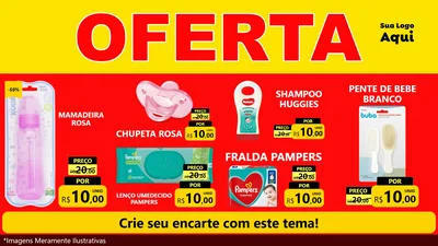 Modelo de TV para TV Horizontal com o tema OFERTA - Vermelho Cartaz para Bebês