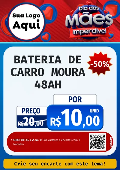 Modelo de Cartaz para Cartaz A4 Vertical com o tema Dia Das Mães Imperdível para Baterias Elétricas