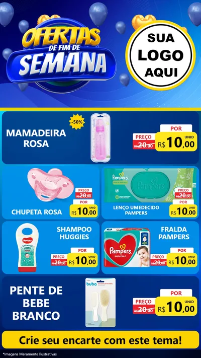 Modelo de TV para TV Vertical com o tema Ofertas de Fim de Semana para Bebês